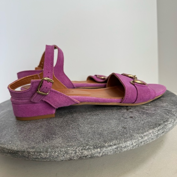 Les Italiennes Shoes Leather Purple Pink Gold Flats 41 - Picture 2 of 14